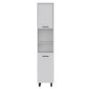 Tuhome Hobart Pantry, Four Legs, Three Interior Shelves, Two Shelves, Two Cabinets, White ALB5582